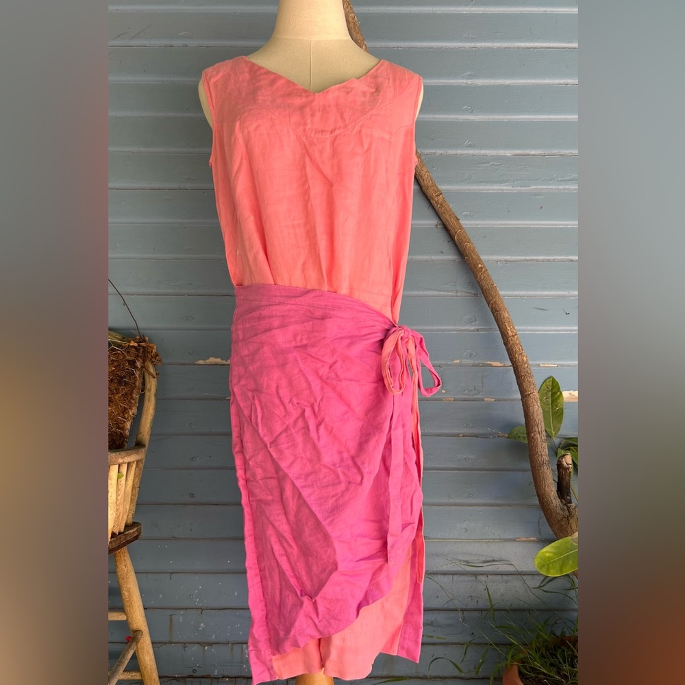 Chercher La Femme Pink and Coral Wrap Dress
